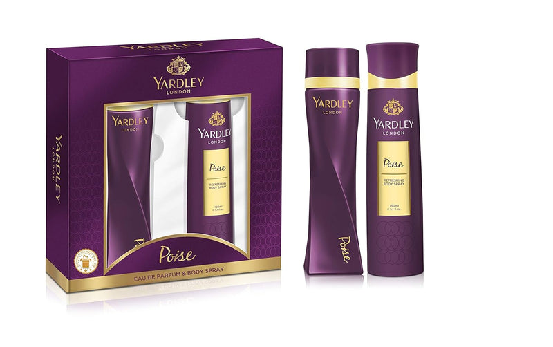 Yardley London Poise Perfumed Gift Set For Refined Woman - Eau De Parfum 100 ml + Body Spray 150 ml