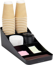 Mind Reader Coffee 7 Compartment Organizer, Black - Black