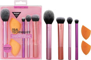 Real Techniques MakEUp Brush Set With 2 Sponge Blenders For Eyeshadow, Foundation, Blush, And Concealer, 6 Piece MakEUp Brush Set - Everyday Essentials, 6PC