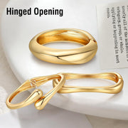 Chunky Gold Bangle Bracelets for Women Trendy 14K Gold Plated Cuff Bracelets Stack, Stackable Statement Bangles, Fashion Jewelry Set for Wedding, Party, Travel Women, Girls, Stylish Gift for Her, 3Pcs