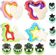 Sandwich Cutter and Sealer, Set of 12 Pastry Cookie Biscuits and Vegetable Cutters, Bread Decruster Maker for Kids in Dinosaur, Heart, Mouse, Star and Flower Shape
