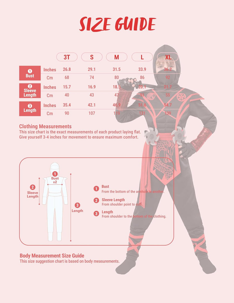 Spooktacular Creations Dragon Ninja Costume for Kids Halloween Party, Ninja Outfit Set, Carnival Costume Party