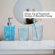 FEELINGS Bathroom Accessories Set, 4-Piece with Tray, Hammered Texture, 28cm Organiser (RC-KQ0867)