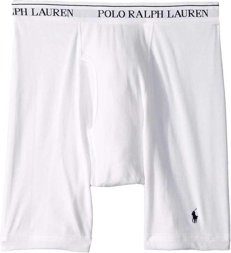 Men's B-WBCFWBBRIEF-P3 Briefs - Long Leg - White/Cruise Navy Pp - 3 Pack