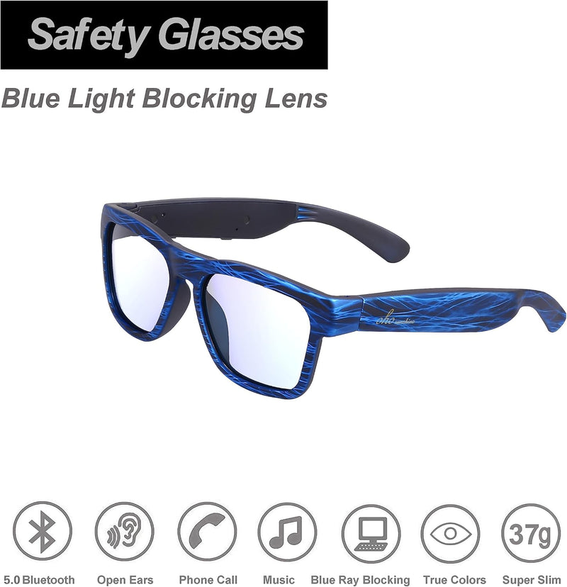 OhO sunshine OhO Bluetooth Sunglasses,Voice Control and Open Ear Style Smart Glasses Listen Music and Calls with Volume UP and Down,Bluetooth 5.0 Audio Glasses and IP44 Waterproof, unisex-adult