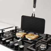 KASTWAVE Non-Stick Sandwich Maker and Panini Press for Grilling Delicious Sandwiches, Aluminum Flip Pan for Home and Camping Cooking
