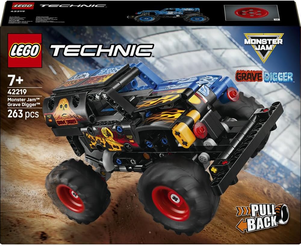 Technic Monster Jam Grave Digger Fire and Ice - Pull-Back Truck Toy - Race Car Model Kit w/Authentic Details - Birthday Gift for 7+ Year Old Boys, Girls & Fans - 42219 – image 10