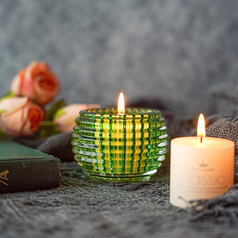 kanpura Clear Round Glass Votive Candle Holders 1pc, Fall Tea Light Candle Holder for Wedding Table, Votive for Birthday Party Decor