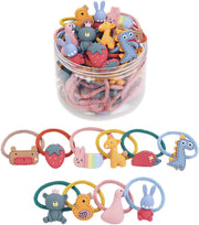Shining Diva Fashion 20 pcs Combo Elastic Hair Bands Ties Accessories for Kids Baby Girls Women - 20 pc Combo Box of Cute Things