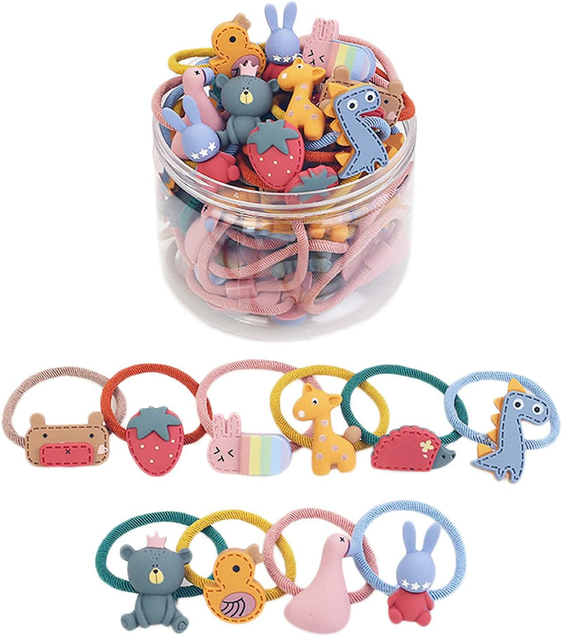 Shining Diva Fashion 20 pcs Combo Elastic Hair Bands Ties Accessories for Kids Baby Girls Women - 20 pc Combo Box of Cute Things
