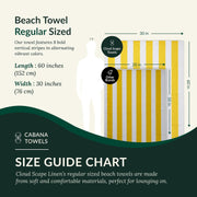 Cloud Scape Linen 2 Pcs Cabana Stripe Beach Towel Set, Oversized Soft Cotton Towel, Quick Dry and Highly Absorbent, Perfect for Beach, Picnic and Fitness, 76x152 cm, Blue