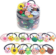 Shining Diva Fashion 20 pcs Combo Elastic Hair Bands Ties Accessories for Kids Baby Girls Women - 30 pc Combo Box of Flowers and Animals
