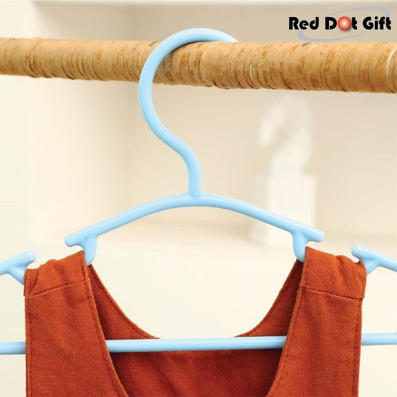 Red Dot Gift® 10-Pack Baby Clothes Hangers Nonslip Children Coat Hangers Plastic Nursery Hangers With Notched Shoulder For Babies Toddlers Kids Clothes Hanger,suit hanger (White)