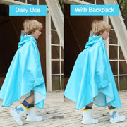 Cartoon Kids Rain Poncho with Hood - Lightweight Waterproof Raincoat for Toddler Boys & Girls, Windproof Reflective Jacket for Outdoor Activities, Packable Cape for Hiking Camping Travel