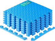 Interlocking Foam Mats for Gym Exercise Equipment (30cx30cm Each Tile - Pack of 12 Tiles For 1 Square Meter) Eva Interlocking Floor Tiles - Blue