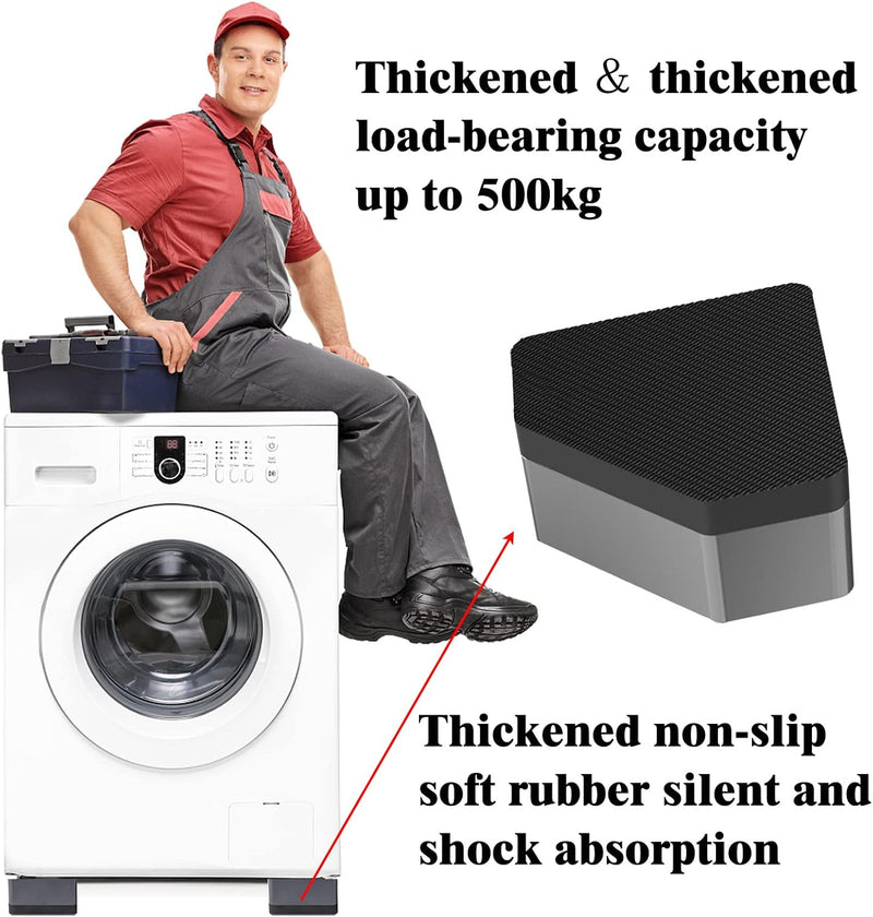 FATCAT 4PCS Anti Vibration Pads, Square Rubber Foot Pads for Washing Machine, Shock Resistant Silent Washer and Dryer pedestalsShock Resistant Silent Scrubber and Dryer Base