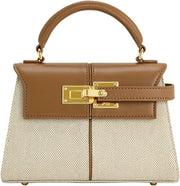 Women's Elise Top Handle Bag - Brown Canvas