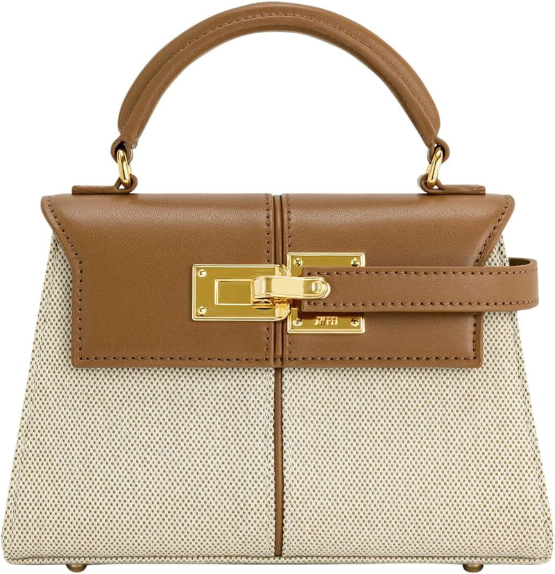 Women's Elise Top Handle Bag - Brown Canvas
