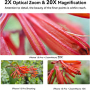 Macro Lens Kit for Smartphone 10-20X Zoom Photography Lens for iPhone and Samsung Galaxy Mobile Phones with Universal Clip HD Optical Glass for Close-up Shots of Nature and Jewelry