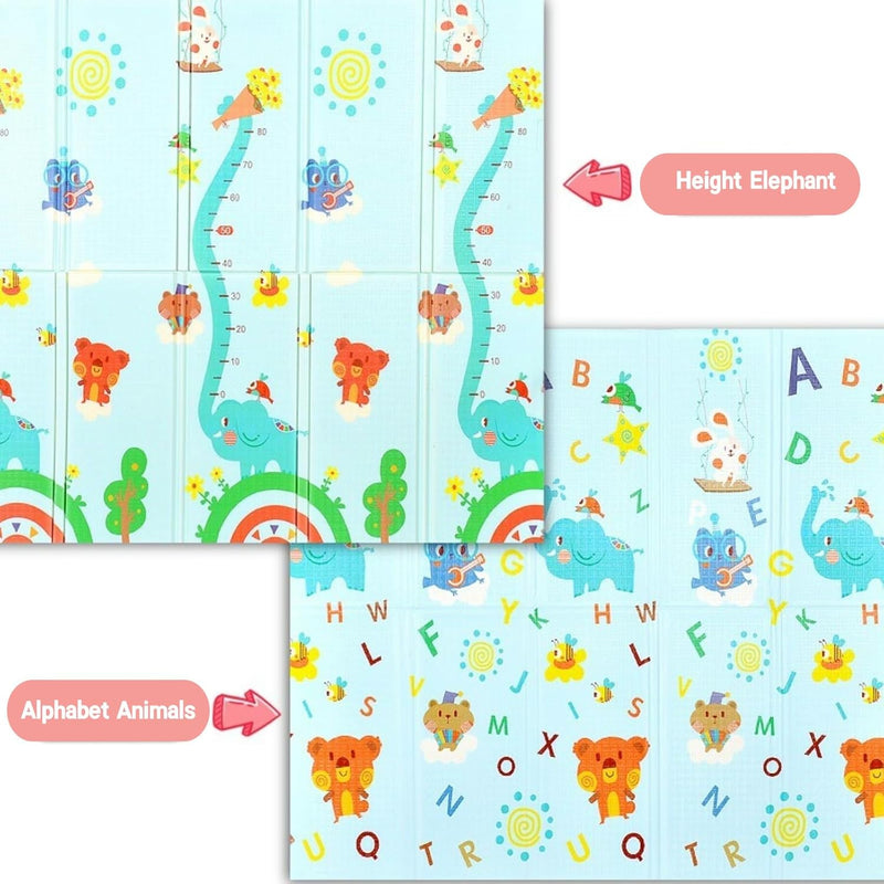 EURCRBU Baby Play Mat, Extra Large 180 * 200cm Folding Baby Crawling Mat, Reversible Play Mat Foam Non-slip Play Mat, Suitable for Children, Infants, Games, Indoor and Outdoor Use-Enlightenment Diary