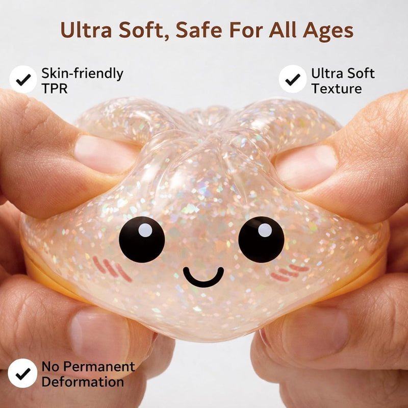 SLEEPHEAD Big Glitter Dumpling Squishy Cute Adorable Soft Silicone Squeeze Toy for Stress Relief