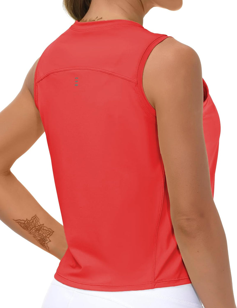 THE GYM PEOPLE Ice Silk Workout Tops for Women Quick Dry Muscle Gym Running Shirts Sleeveles