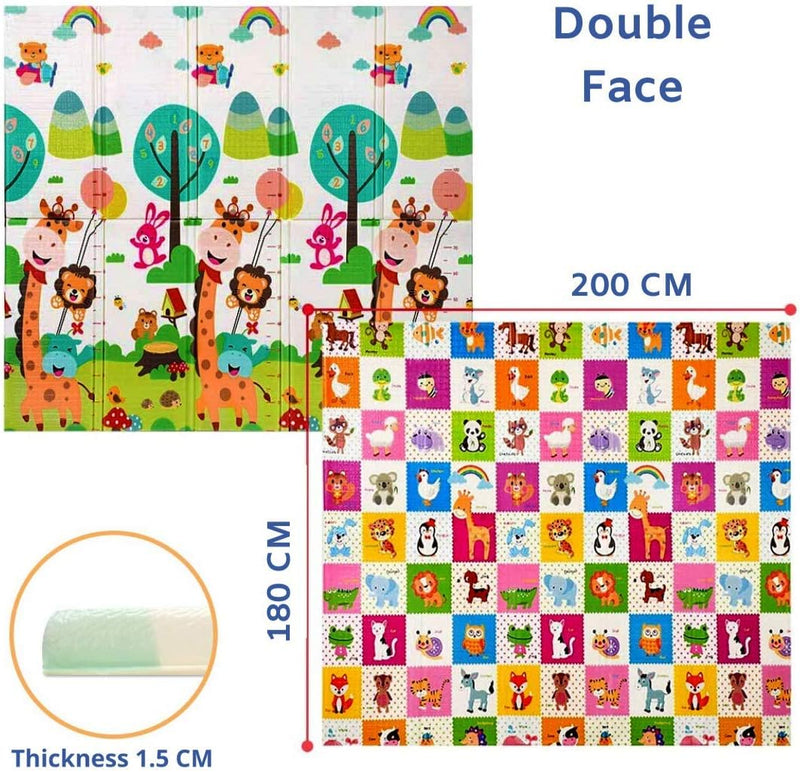 Mumfactory play mat | floor mat | baby play mat | playmat | 200 * 180 * 1.5 CM | Extra Thickness (Garden/Animals)