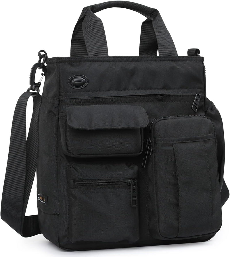 Mens Messenger Bag Laptop Shoulder Bag Computer Work Office Bag Waterproof Briefcases for Travel Work - Black