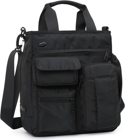 Mens Messenger Bag Laptop Shoulder Bag Computer Work Office Bag Waterproof Briefcases for Travel Work - Black