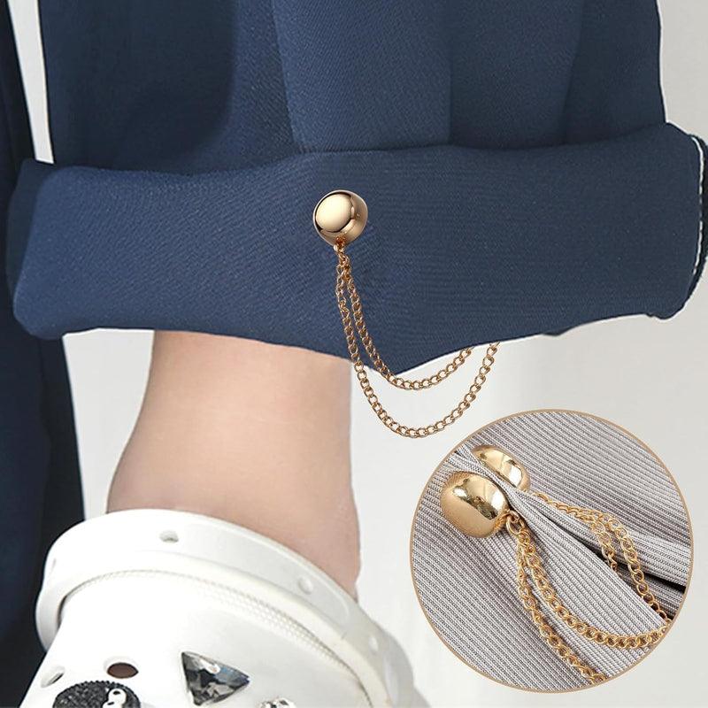 Magnetic Hijab Pins, Multi-Function Clothing Clips with Chain, Buttons Clips, T-Shirt Shorening Magnetic Closure for Cinch T-Shirt Hems,Sleeves,Collar,Pants Hems