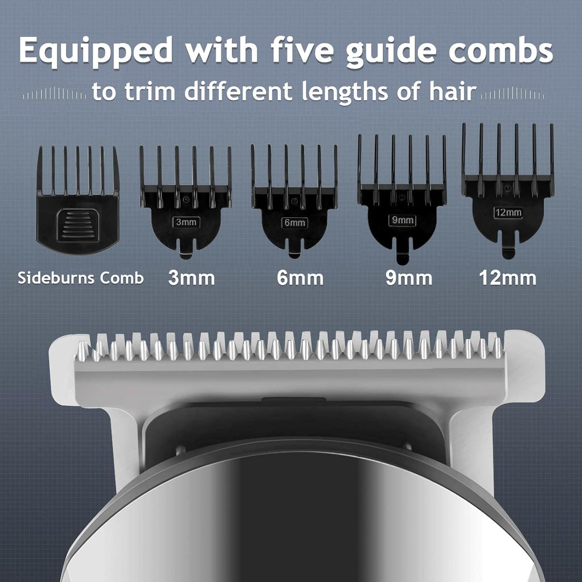 SKY-TOUCH Beard Trimmer & Hair Clipper for Men, 13-Piece All-in-One Grooming Kit, Electric Shaver, Nose & Ear Trimmer, Rechargeable Cord/Cordless Haircutting Set with Storage Base Gifts for Men(Black) – image 3