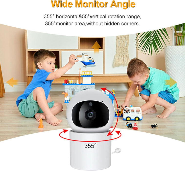 Dpofirs Baby Monitor with Camera and Audio, 4.3in HD Screen Baby Monitor, 2 Way Intercom Night Vision Adjustable Angle Baby Monitoring Video Camera for Home Indoor