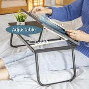 SKY-TOUCH Foldable Laptop Desk,Portable Laptop Bed Tray Table, Adjustable Height Tilt - Non-slip Design with Cup Holder,Lapdesk Work for Reading Study Eating Computer Table Deskfolding Sofa Couch
