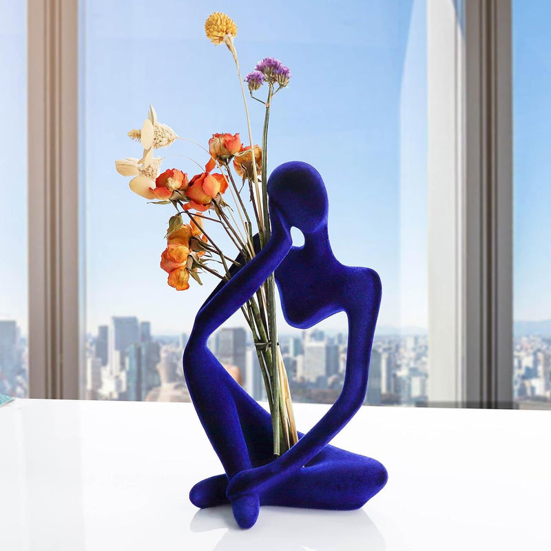 Thinker Statues and Sculptures, Sandstone Resin Thinker Statue Ornaments, Abstract Style Sculptures, Housewarming Gifts, Housewarming Decorations, Living Room Dining Desk Decorations (Right, Small)