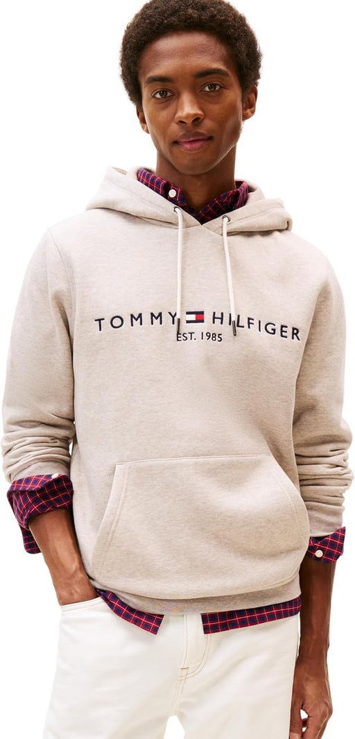 mens Tommy Logo Hoody Mw0mw11599 Hoodies (pack of 1) - Heathered Pebble