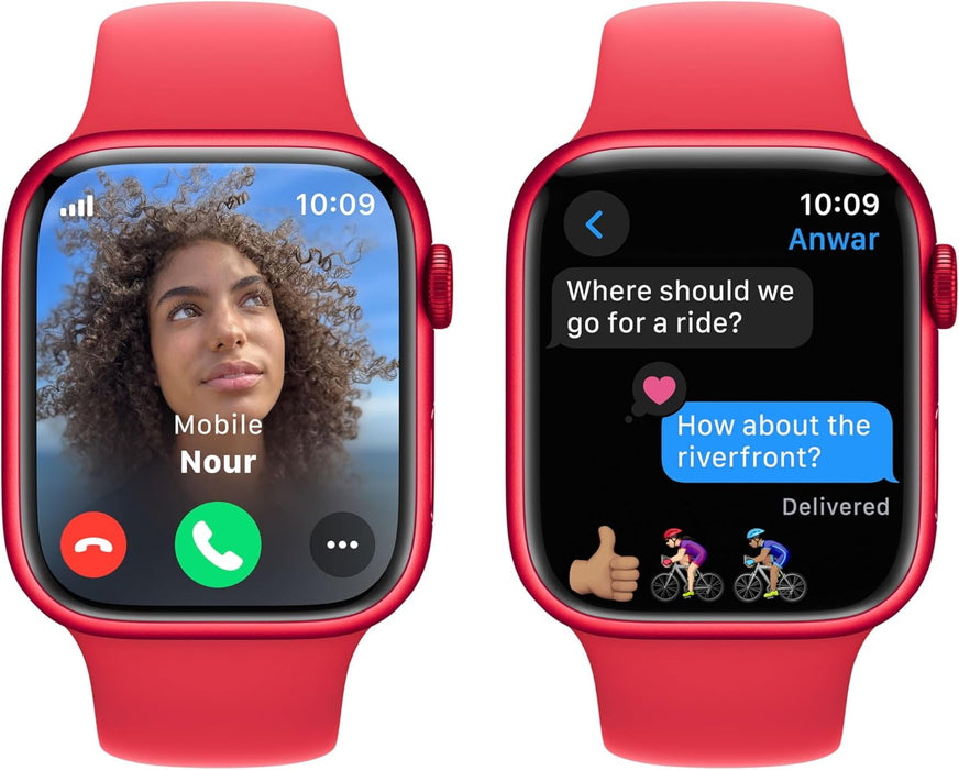 New Apple Watch Series 9 [GPS + Cellular 41mm] Smartwatch with (PRODUCT) RED Aluminum Case with (PRODUCT) RED Sport Band M/L. Fitness Tracker, Blood Oxygen & ECG Apps, Water Resistant