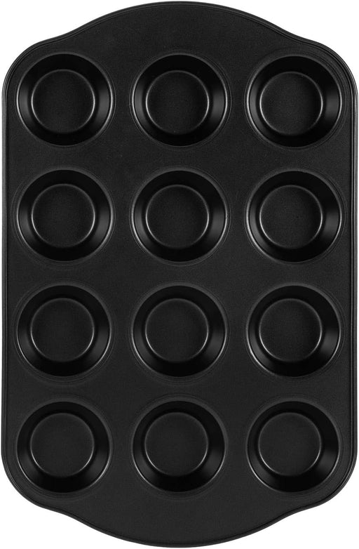 Royalford Crusty Bake Baking Tray/Mince Pie Tin, 12 Holes, Silver, 12 Cup Muffin Pan, Non-Stick Baking Tray, Cupcake Baking Tin - 12 piece