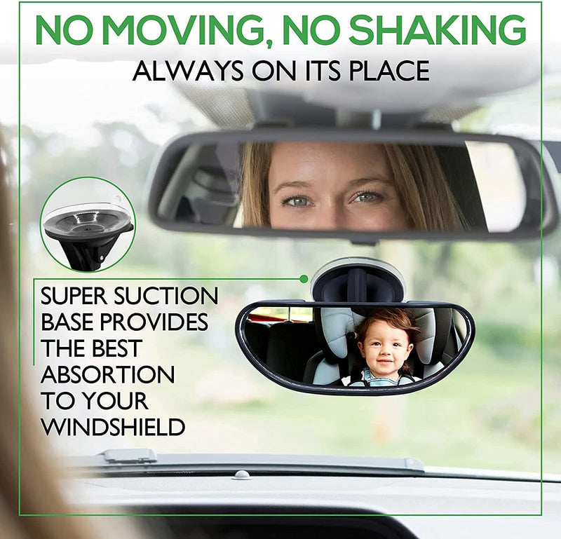 Baby Car Mirror, Windshield Front Facing Seat Full Wide Angle View Infant Mirror, Rearview Car Seat Mirror That Attaches With A Adjustable Suction Cup, Shatterproof Child Safety Mirror Accessories