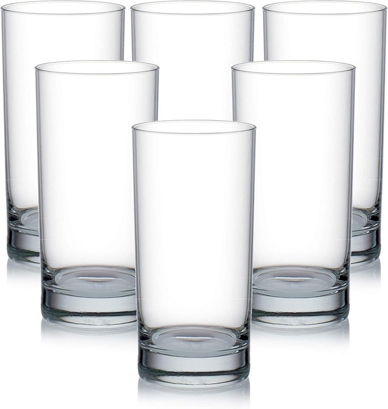 Ocean San Marino Hi Ball Glass, Set Of 6, Clear, 350 Ml, B00412, Mocktail Glass, Highball Glass, Tall Glass, Beverage Glass, Long Drink Glass, Water Glass, Juice Glass - Clear 350 ml