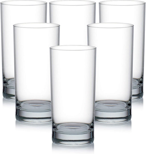 Ocean San Marino Hi Ball Glass, Set Of 6, Clear, 350 Ml, B00412, Mocktail Glass, Highball Glass, Tall Glass, Beverage Glass, Long Drink Glass, Water Glass, Juice Glass - Clear 350 ml