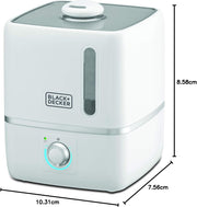 Air Humidifier, 3L, Compact Ultrasonic, High Mist Output, Adjustable Mist Intensity, Water Impurity Filter, Direction-Adjustable Nozzle, Fragrance Compartment, White - HM3000-B5