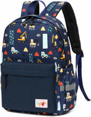 unisex-child Preschool Backpack, Little Kid Backpacks for Boys and Girls With Chest Strap Luggage- Kids Luggage - Excavator Blue