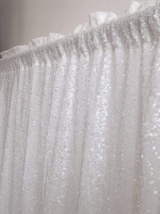 LQIAO 2 Panels Light Gold Sequin Backdrop Glitter Fabric for Wedding Birthday Parties Shimmer Wall-2x8ft