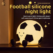 Football Night Light, Cartoon Football Lamp Squishy Silicone Nursery Night Light, 3 Level Dimmable Rechargeable Bedside Touch Lamp Nightlight, for Kids Bedroom, Office Decor Energy Class E
