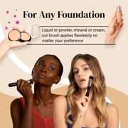 KESHIMA Flat Top Retractable Makeup Brush - Premium Retractable Kabuki Brush, Blush Brush, Foundation Brush for Liquid Makeup, Powder and Cream