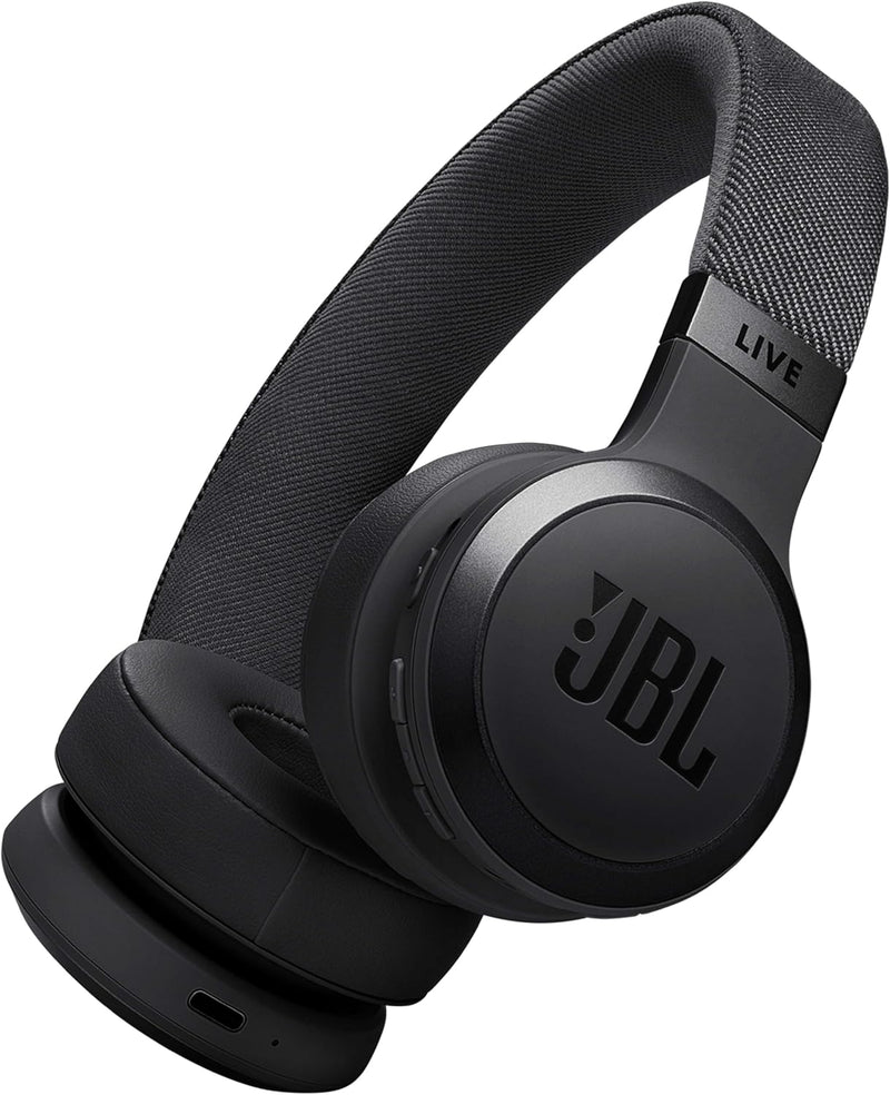 JBL Tune 770NC Adaptive Noise Cancelling Wireless Over-Ear Headphones, Pure Bass Sound, Smart Ambient, Bluetooth 5.3, Le Audio, VoiceAware, 70H Battery, Multi-Point Connect - White, JBLT770NCWHT - Live 670 NC black
