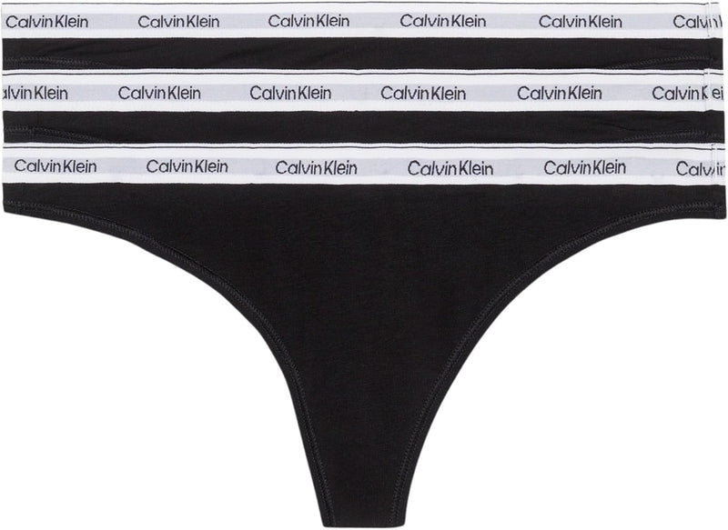 Thong 3Pk Women Underwear Bottoms BLACK Size XS