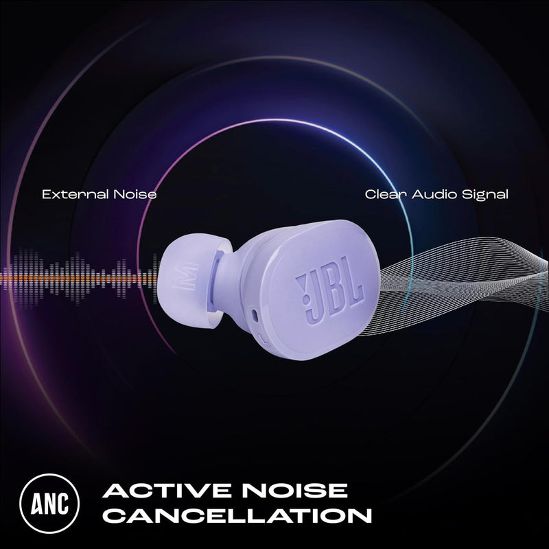 JBL Tune Buds True Wireless Noise Cancellling Earbuds, Pure Bass Sound, Bluetooth 5.3, LE Audio Support, Smart Ambient, 4-Mic Technology, 48H Battery, Water and Dust Resistant - White, JBLTBUDSWHT