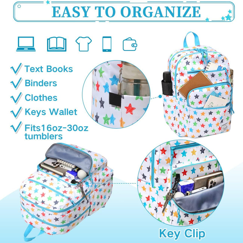 VASCHY School Backpack for Women, Unisex Large Bookbag Schoolbag Casual Daypack for High School/College/Teens/Travel/Work