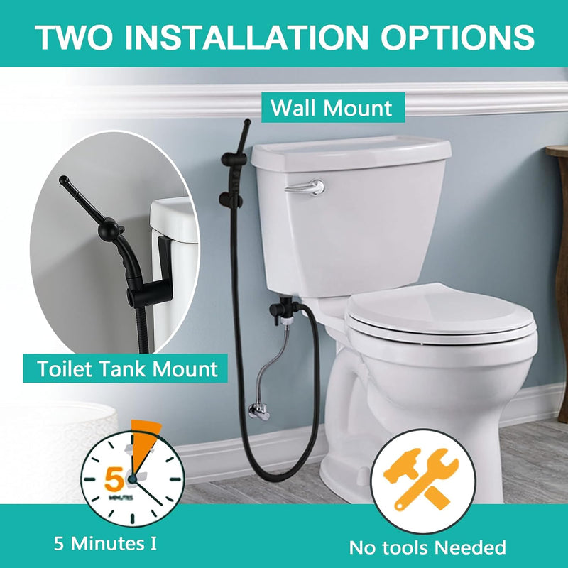 BARROCK All Metal Stainless Steel Hand Held Bidet Sprayer for Toilet, High Pressure Sprayer Head Brushed Gold